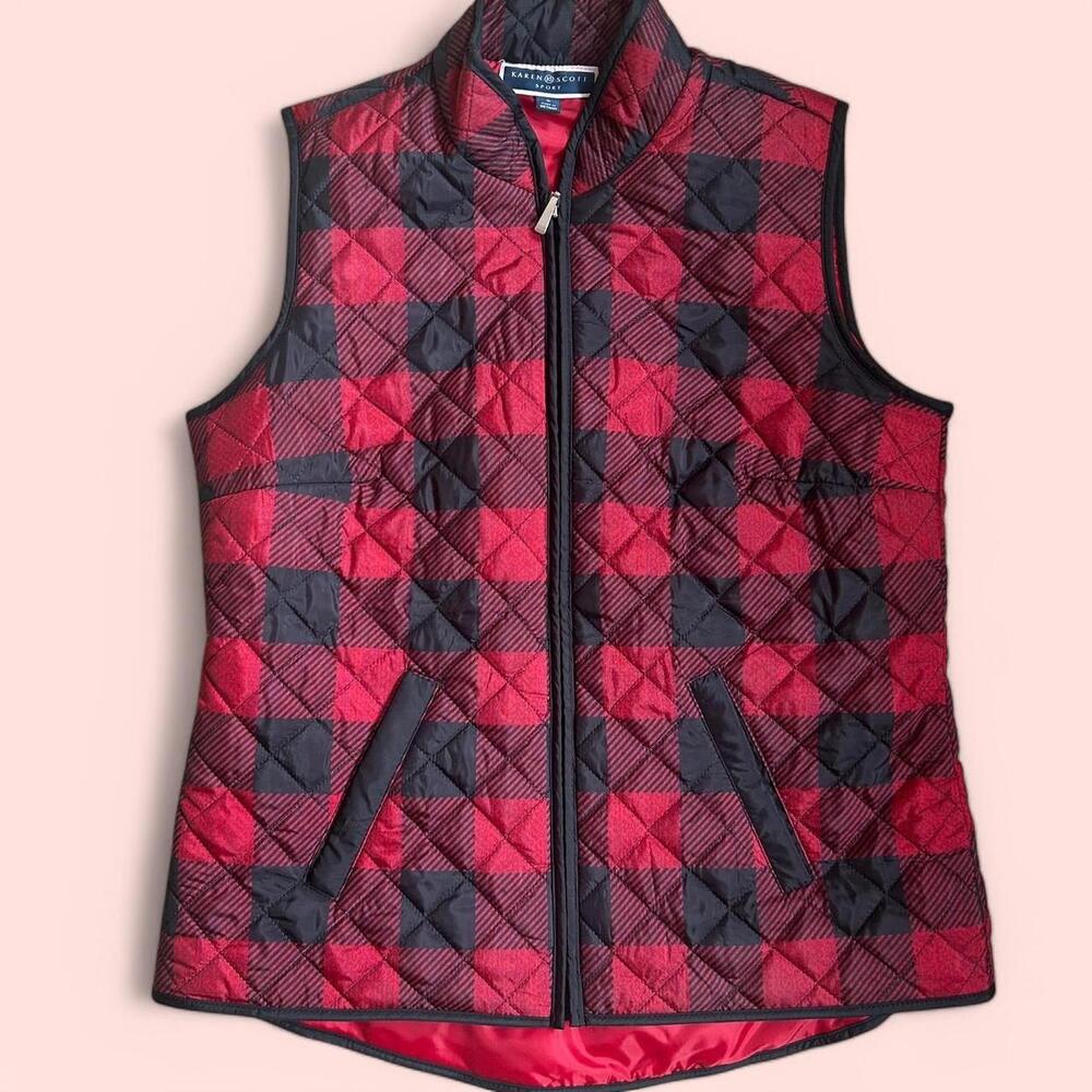 Karen Scott Women's Red‎ and Black vest size small NWOT